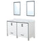 Lexora Ziva 60" W x 22" D Double Bath Vanity with White Quartz Top and 22" Mirrors