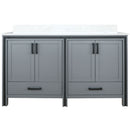 Lexora Ziva 60" W x 22" D Double Bath Vanity and White Quartz Top