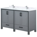 Lexora Ziva 60" W x 22" D Double Bath Vanity with White Quartz Top and Faucet Set