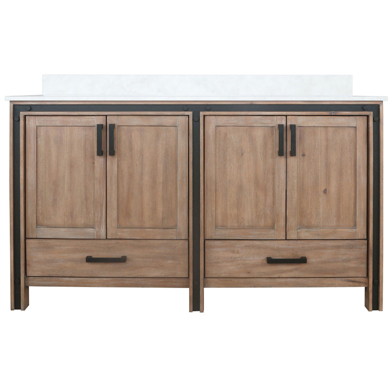 Lexora Ziva 60" W x 22" D Double Bath Vanity and White Quartz Top