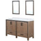 Lexora Ziva 60" W x 22" D Double Bath Vanity with White Quartz Top and 22" Mirrors