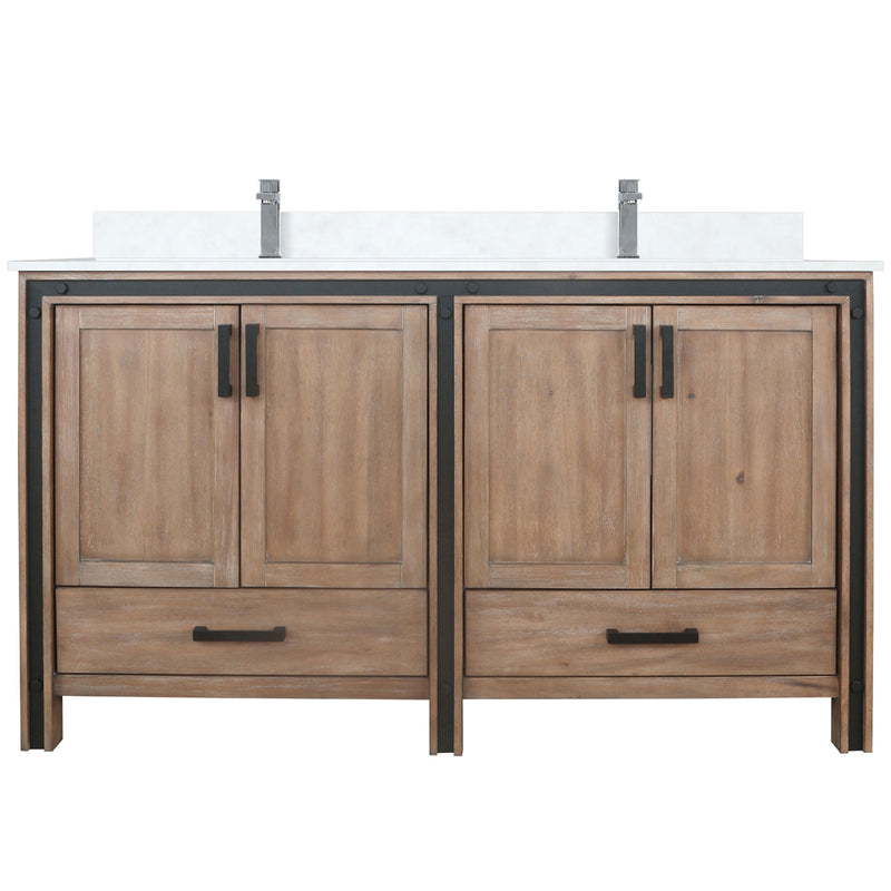 Lexora Ziva 60" W x 22" D Double Bath Vanity with Cultured Marble Top and Faucet Set