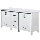 Lexora Ziva 72" W x 22" D Double Bath Vanity and White Quartz Top