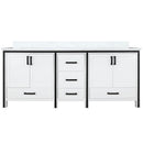 Lexora Ziva 72" W x 22" D Double Bath Vanity and White Quartz Top