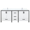 Lexora Ziva 72" W x 22" D Double Bath Vanity with White Quartz Top and Faucet Set