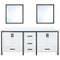 Lexora Ziva 72" W x 22" D Double Bath Vanity with White Quartz Top and 30" Mirrors