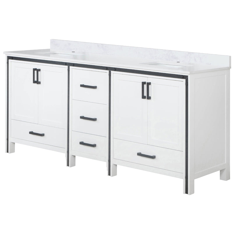 Lexora Ziva 80" W x 22" D Double Bath Vanity and White Quartz Top