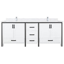 Lexora Ziva 80" W x 22" D Double Bath Vanity with White Quartz Top and Faucet Set