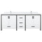 Lexora Ziva 80" W x 22" D Double Bath Vanity with White Quartz Top and Faucet Set