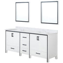 Lexora Ziva 80" W x 22" D Double Bath Vanity with White Quartz Top and 30" Mirrors