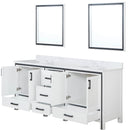 Lexora Ziva 80" W x 22" D Double Bath Vanity with White Quartz Top and 30" Mirrors