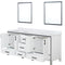 Lexora Ziva 80" W x 22" D Double Bath Vanity with White Quartz Top and 30" Mirrors