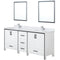 Lexora Ziva 80" W x 22" D Double Bath Vanity White Quartz Top with Faucet Set and 30" Mirrors