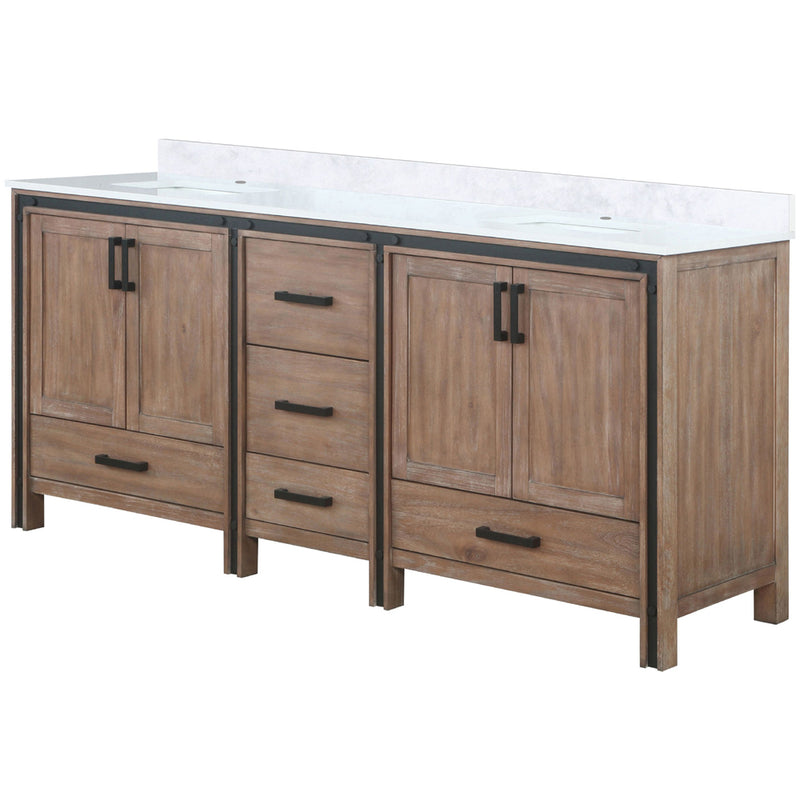 Lexora Ziva 80" W x 22" D Double Bath Vanity and White Quartz Top