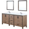 Lexora Ziva 80" W x 22" D Double Bath Vanity White Quartz Top with Faucet Set and 30" Mirrors