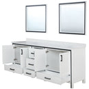 Lexora Ziva 84" W x 22" D Double Bath Vanity with White Quartz Top and 34" Mirrors