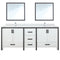 Lexora Ziva 84" W x 22" D Double Bath Vanity White Quartz Top with Faucet Set and 34" Mirrors