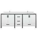 Lexora Ziva 84" W x 22" D Double Bath Vanity Cultured Marble Top and Faucet Set