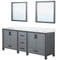 Lexora Ziva 84" W x 22" D Double Bath Vanity with White Quartz Top and 34" Mirrors