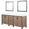 Lexora Ziva 84" W x 22" D Double Bath Vanity with White Quartz Top and 34" Mirrors