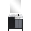 Lexora Zilara 36" W x 22" D Bath Vanity with Castle Grey Marble Top and 30" Mirror