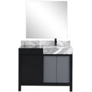 Lexora Zilara 42" W x 22" D Bath Vanity with Castle Grey Marble Top and 34" Mirror