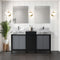 Lexora Zilara 60" W x 22" D Double Bath Vanity and Castle Grey Marble Top