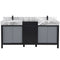 Lexora Zilara 72" W x 22" D Double Bath Vanity and Castle Grey Marble Top