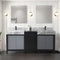 Lexora Zilara 72" W x 22" D Double Bath Vanity Castle Grey Marble Top and 28" Mirrors