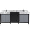 Lexora Zilara 80" W x 22" D Double Bath Vanity and Castle Grey Marble Top