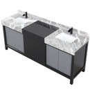 Lexora Zilara 80" W x 22" D Double Bath Vanity and Castle Grey Marble Top