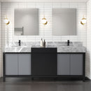 Lexora Zilara 80" W x 22" D Double Bath Vanity and Castle Grey Marble Top