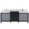 Lexora Zilara 80" W x 22" D Double Bath Vanity and Castle Grey Marble Top