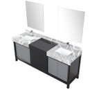 Lexora Zilara 80" W x 22" D Double Bath Vanity Castle Grey Marble Top and 30" Mirrors