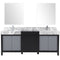 Lexora Zilara 80" W x 22" D Double Bath Vanity Castle Grey Marble Top and 30" Mirrors