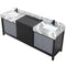 Lexora Zilara 84" W x 22" D Double Bath Vanity and Castle Grey Marble Top