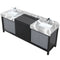 Lexora Zilara 84" W x 22" D Double Bath Vanity and Castle Grey Marble Top