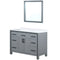 Lexora Ziva 48" W x 22" D Bath Vanity with Cultured Marble Top and 34 in Mirror