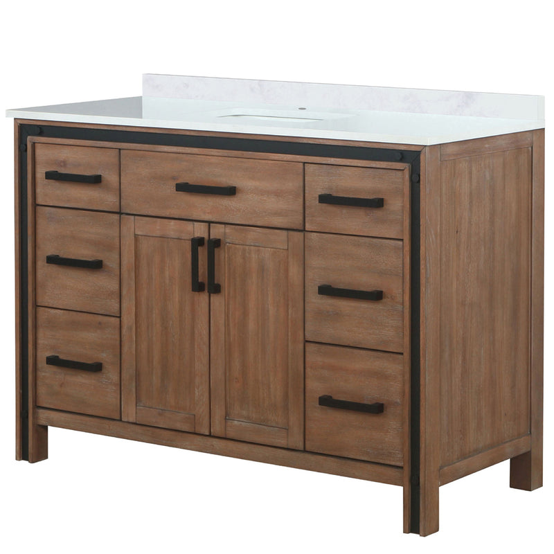 Lexora Ziva 48" W x 22" D Bath Vanity and Cultured Marble Top