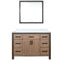 Lexora Ziva 48" W x 22" D Bath Vanity with Cultured Marble Top and 34 in Mirror