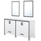 Lexora Ziva 60" W x 22" D Double Bath Vanity and 22" Mirrors