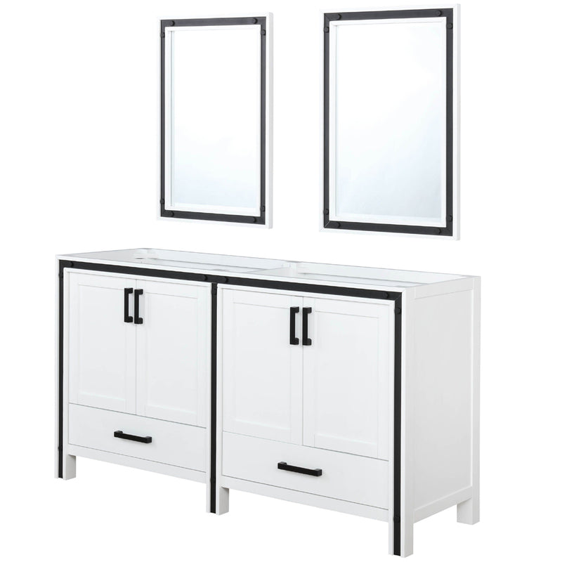 Lexora Ziva 60" W x 22" D Double Bath Vanity and 22" Mirrors