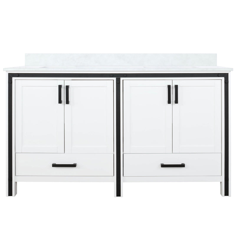 Lexora Ziva 60" W x 22" D Double Bath Vanity and Cultured Marble Top