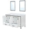 Lexora Ziva 60" W x 22" D Double Bath Vanity with Cultured Marble Top and 22" Mirrors