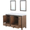 Lexora Ziva 60" W x 22" D Double Bath Vanity with Cultured Marble Top and 22" Mirrors