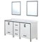 Lexora Ziva 72" W x 22" D Double Bath Vanity with Cultured Marble Top and 30" Mirrors