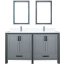 Lexora Ziva 72" W x 22" D Double Bath Vanity Cultured Marble Top with Faucet Set and 30" Mirrors