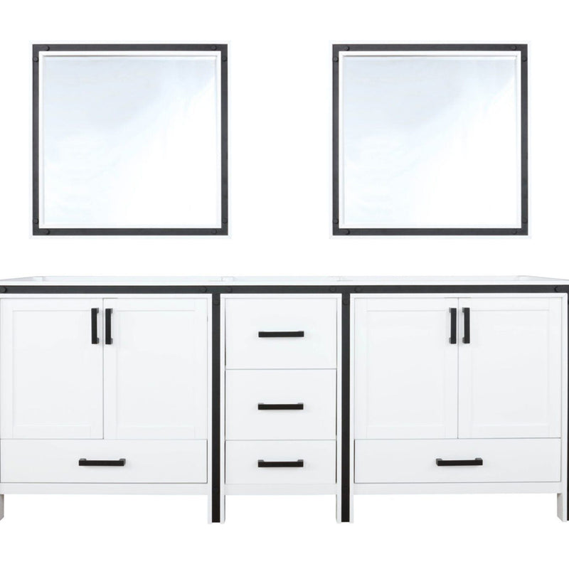 Lexora Ziva 80" W x 22" D Double Bath Vanity and 30" Mirrors