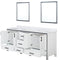 Lexora Ziva 80" W x 22" D Double Bath Vanity with Cultured Marble Top and 30" Mirrors