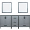 Lexora Ziva 80" W x 22" D Double Bath Vanity and 30" Mirrors